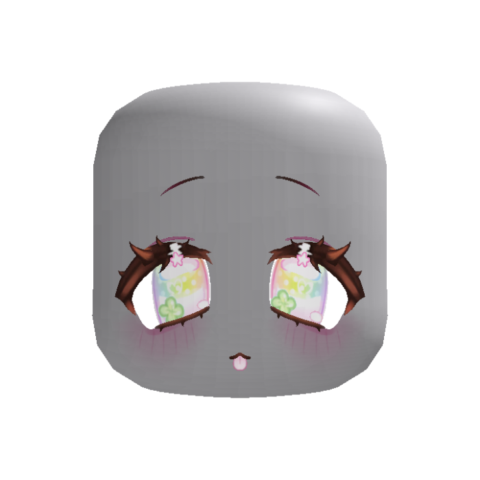 (Animated) Rainbow Cute Clover Chibi Amazed Face