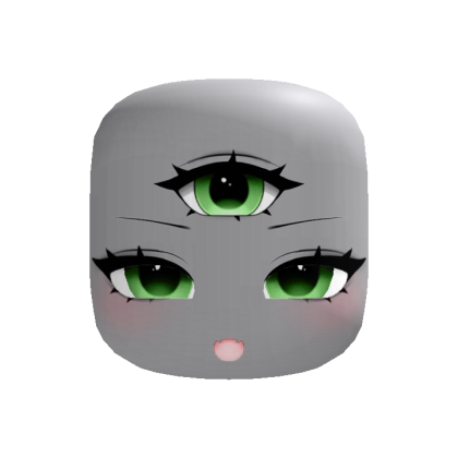 halloween three eyed cute cyclops face green