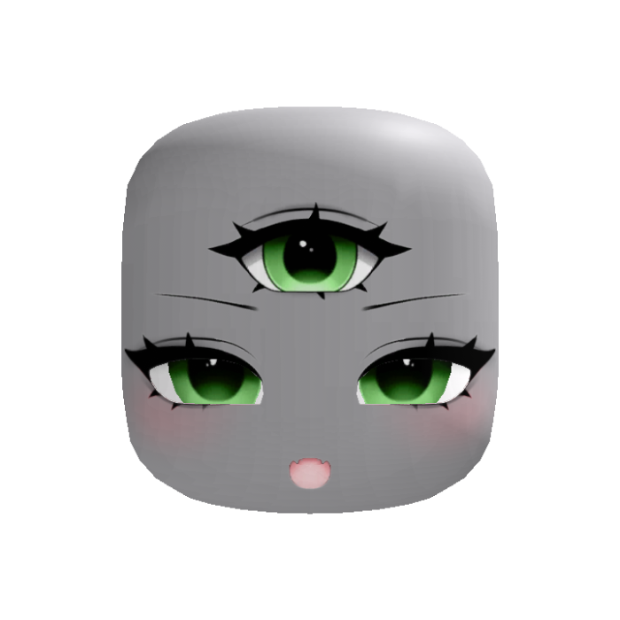 halloween three eyed cute cyclops face green