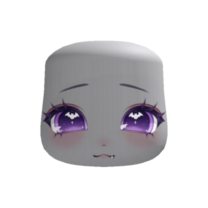 🦇 kawaii halloween bat anime face purple