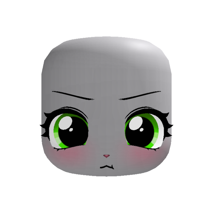 💢(｡•ˇ‸ˇ•｡) sweet angry bunny face in green