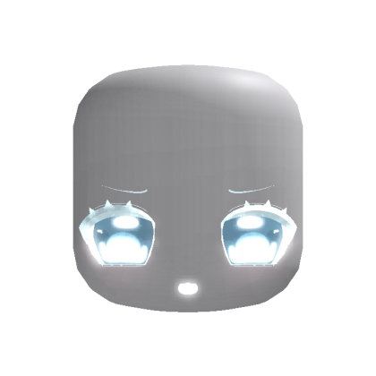 (GLOWING) light blue emissive chibi moe happy face