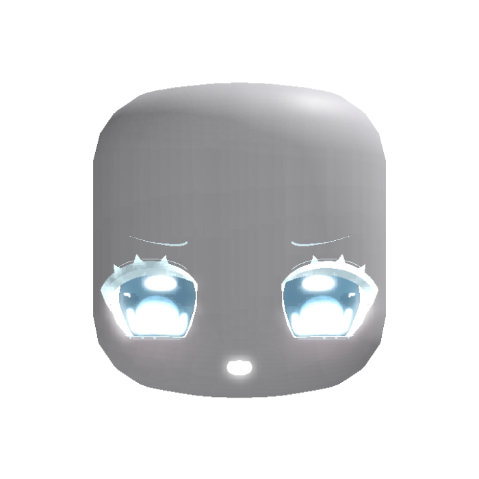 (GLOWING) light blue emissive chibi moe happy face