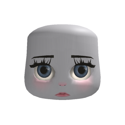 blythe doll face grey & white polka dots - blue