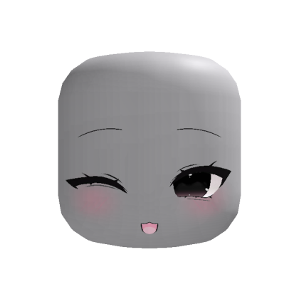 Black Kawaii Winky Blush Face - Dynamic Head