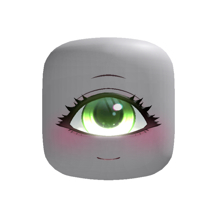 [GLOWING] Kawaii Cyclops Anime Girl Head (Green)