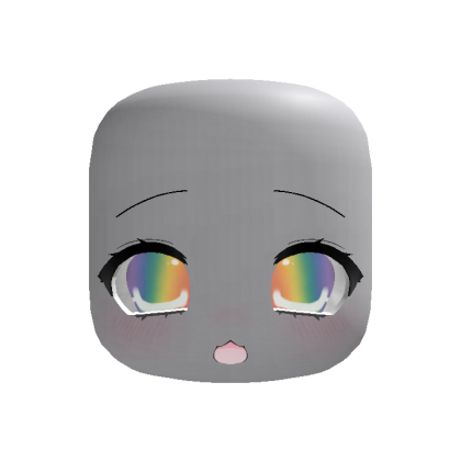(Animated) Rainbow Adorable Kawaii Amazed Face