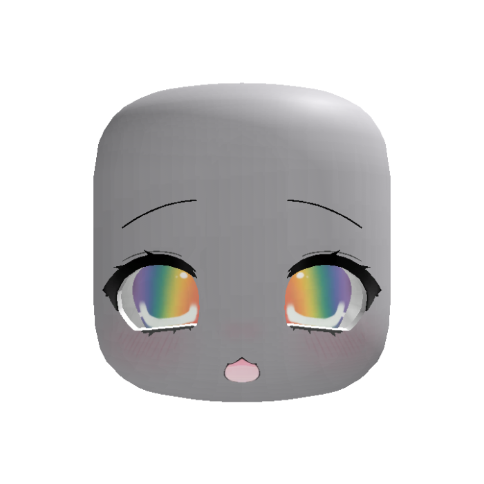 (Animated) Rainbow Adorable Kawaii Amazed Face