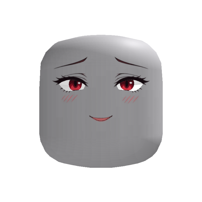 [Animated] Shy Crimson Eyes Anime Face