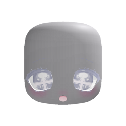 (Animated) Light Blue Cute Kawaii Amazed Face