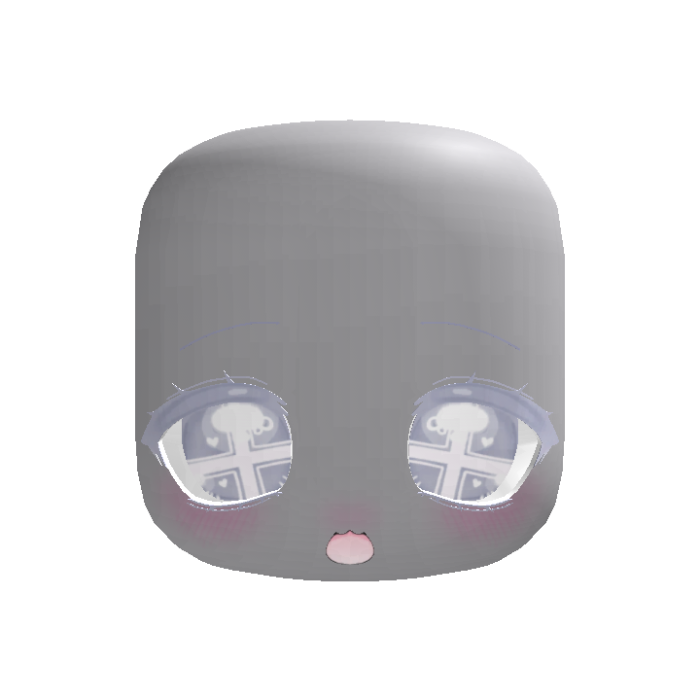 (Animated) Light Blue Cute Kawaii Amazed Face