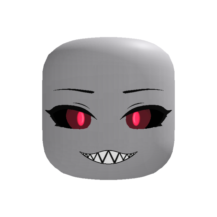Smiling Demon Face w/ Burgundy Eyes