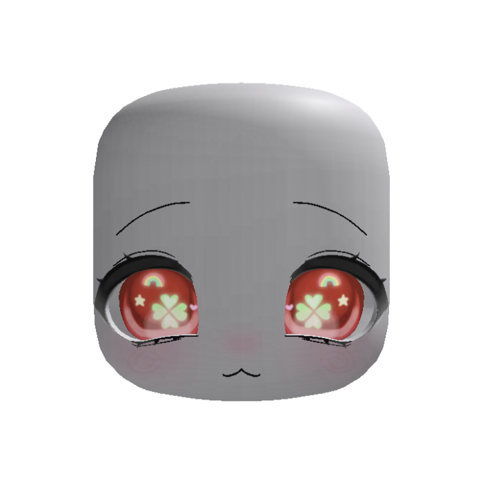(Animated) Red Cute Chibi Calm Clover Face