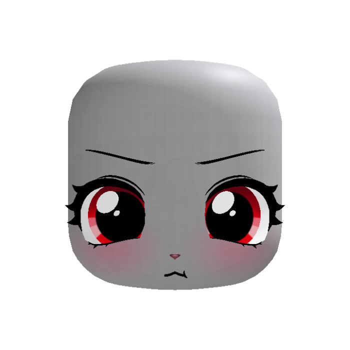 💢(｡•ˇ‸ˇ•｡) sweet angry bunny face in red