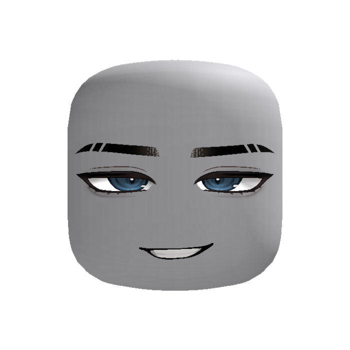 Swaggy Anime Boy Smirk Face (Blue)