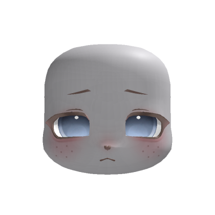 pastel blue cute freckly masc kigurumi face