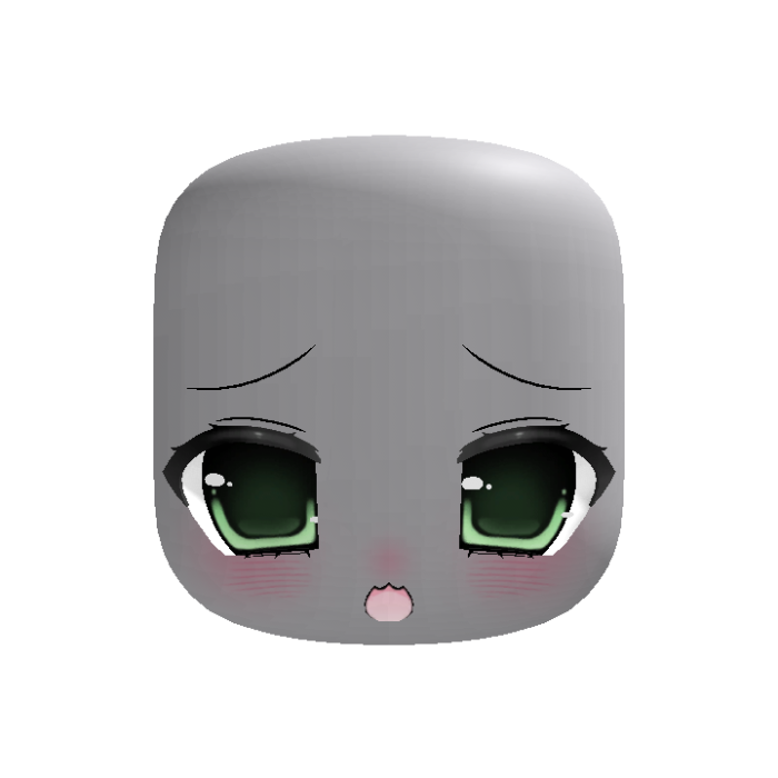 ♡ animated green sad moe kawaii cat head