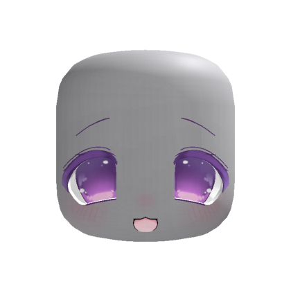 (Animated) Purple Adorable Chibi Happy Face