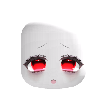 [GLOWING] Red Vkei Cute Emissive Moe Chibi Face 3.