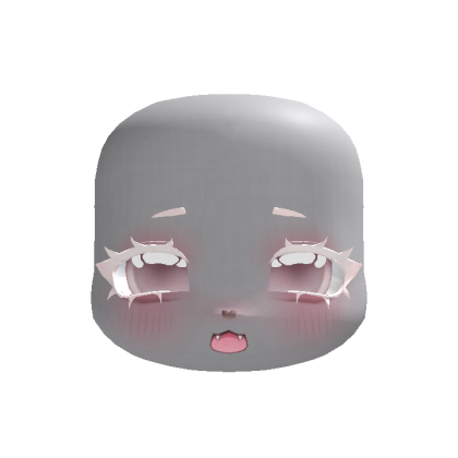 (animated) pink albino playful kigurumi fangs face