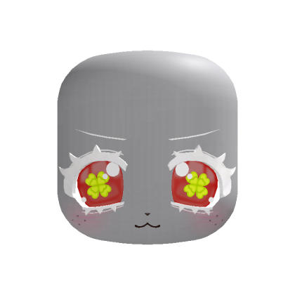 🍀 kawaii bashful clover puppy face in albino red