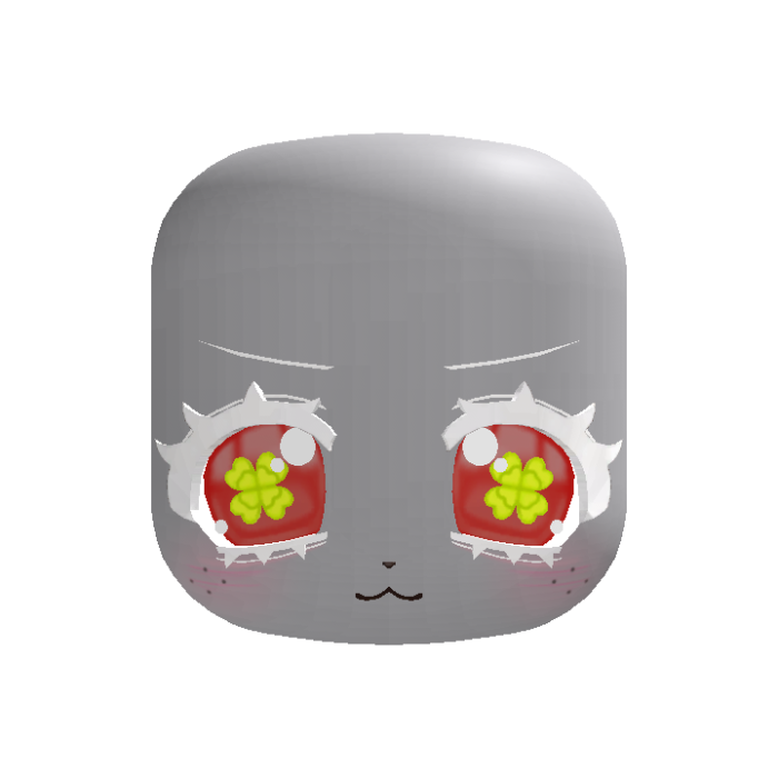 🍀 kawaii bashful clover puppy face in albino red