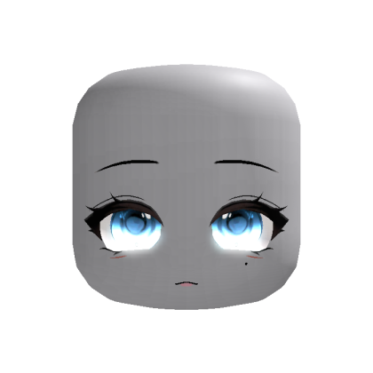 [GLOWY] animated blue shy girl face