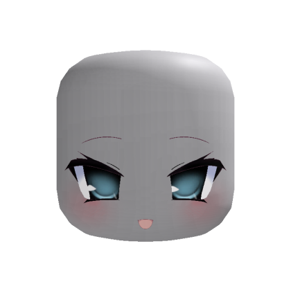 moe anime surprised chibi face [blue]