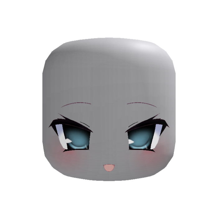 moe anime surprised chibi face [blue]