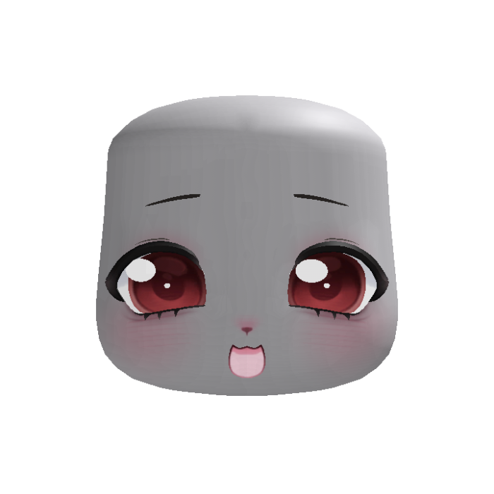 (animated) red bubbly sweet happy neko face