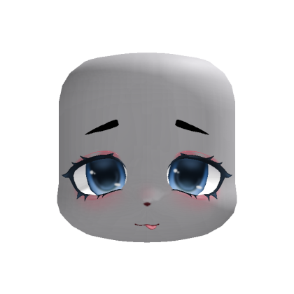 cute soft sweet puppy kawaii anime face in blue