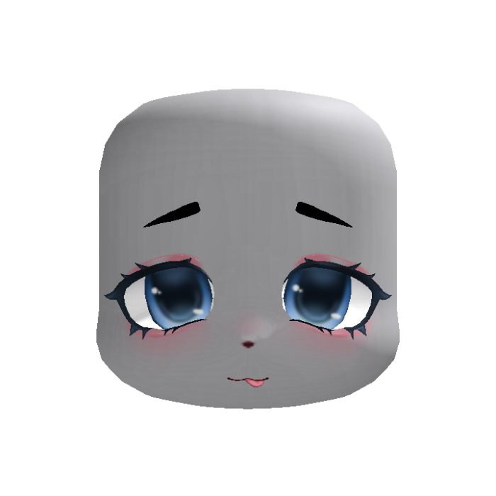 cute soft sweet puppy kawaii anime face in blue