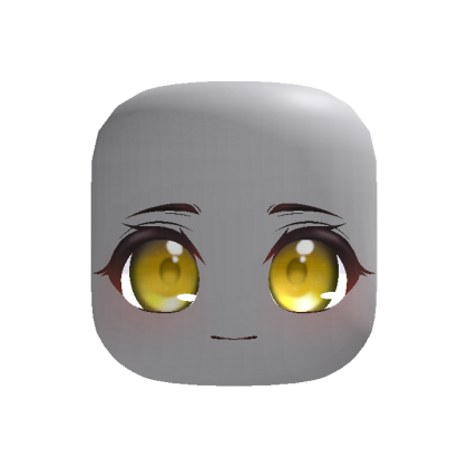 Cute Happy Anime Girl Face - Yellow