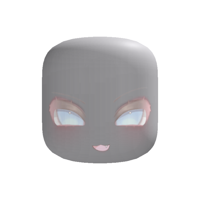 happy smug face - pastel blue