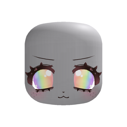 🐶 kawaii bashful puppy face in rainbow