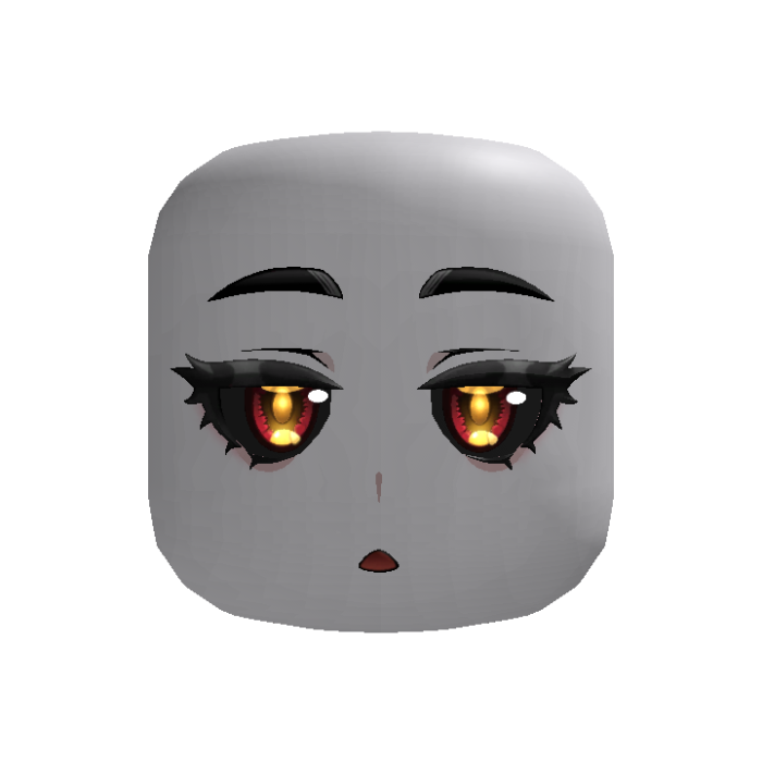 Ifrita Kawaii Demon Face Red Gold