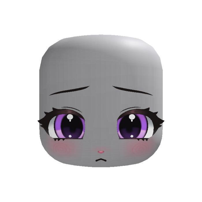 ♡ cute kawaii shy bunny pout face 🐰purple🦄