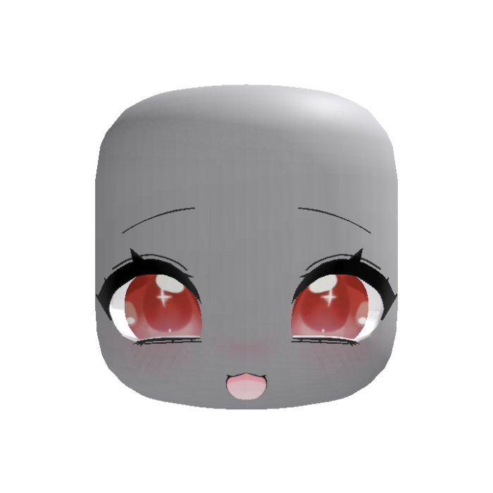 (Animated) Red Cute Kawaii Excited Face