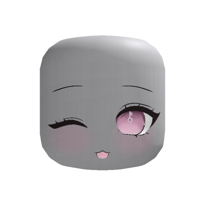 Pink Cute Wink Happy Chibi Face - Dynamic Head