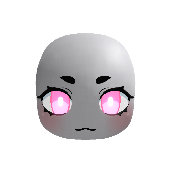 Glowing Pink Chibi Doll Head
