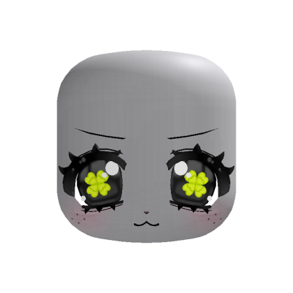 🍀 kawaii bashful clover puppy face