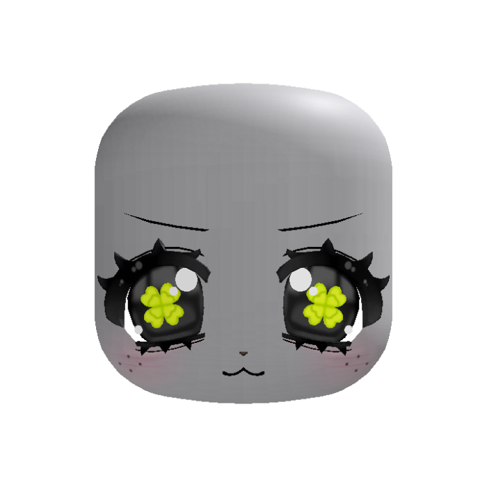 🍀 kawaii bashful clover puppy face