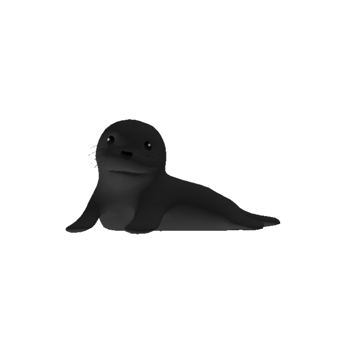 Black Seal Head (Animated Blinking Eyes)