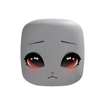 kawaii red puppy eyes chibi face