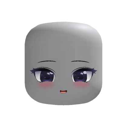 [Animated] Kawaii Blushing Anime Face Purple Eyes