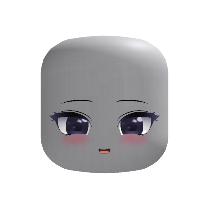 [Animated] Kawaii Blushing Anime Face Purple Eyes