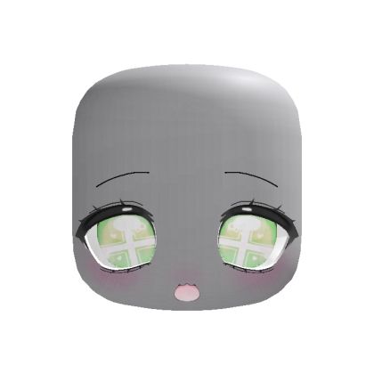(Animated) Green Cute Kawaii Amazed Face