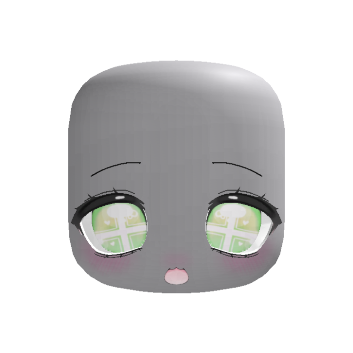 (Animated) Green Cute Kawaii Amazed Face