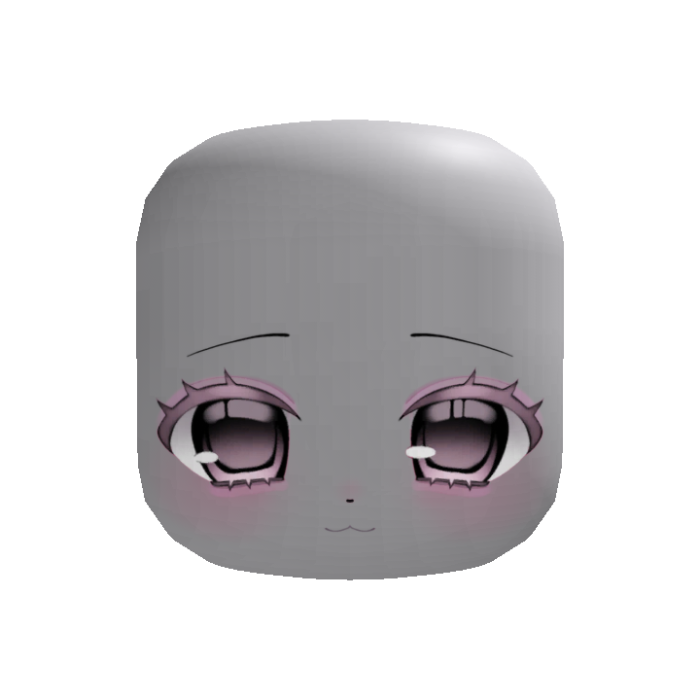 chibi bunny anime face in pink v2
