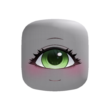 Kawaii Cyclops Anime Girl Head (Green)